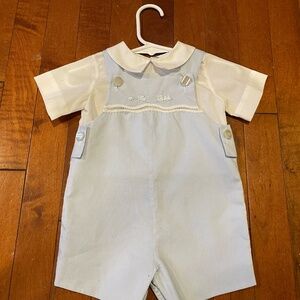 Feltman Brothers Infant 2-Piece Train Shortall - 6M